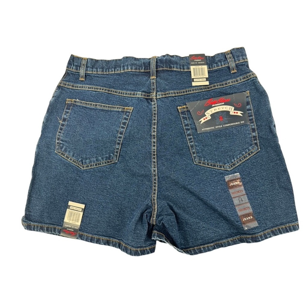 Vintage Bill Blass Denim Shorts Womens 14 Blue Stretch High Rise Mom Jean Summer